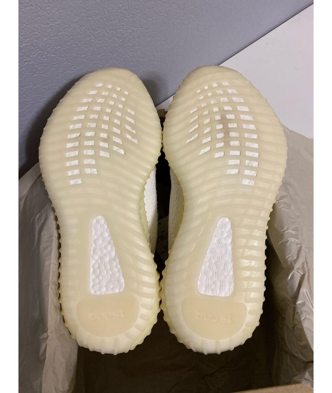 ADIDAS YEEZY Белые текстильные низкие кроссовки / кеды, фото 7