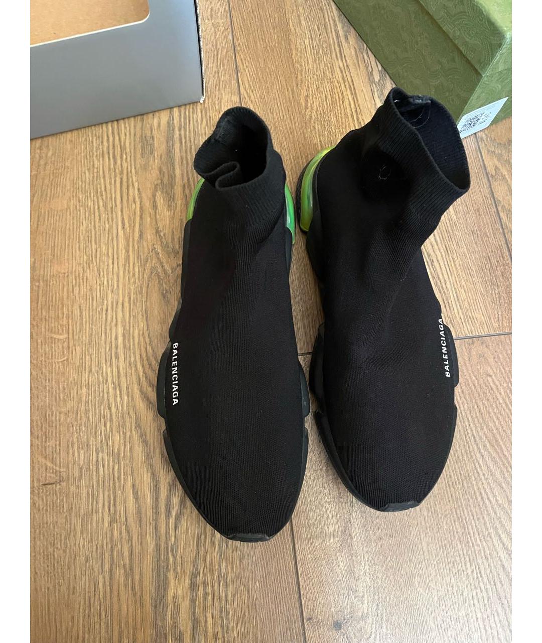BALENCIAGA Черные текстильные высокие кроссовки / кеды, фото 3