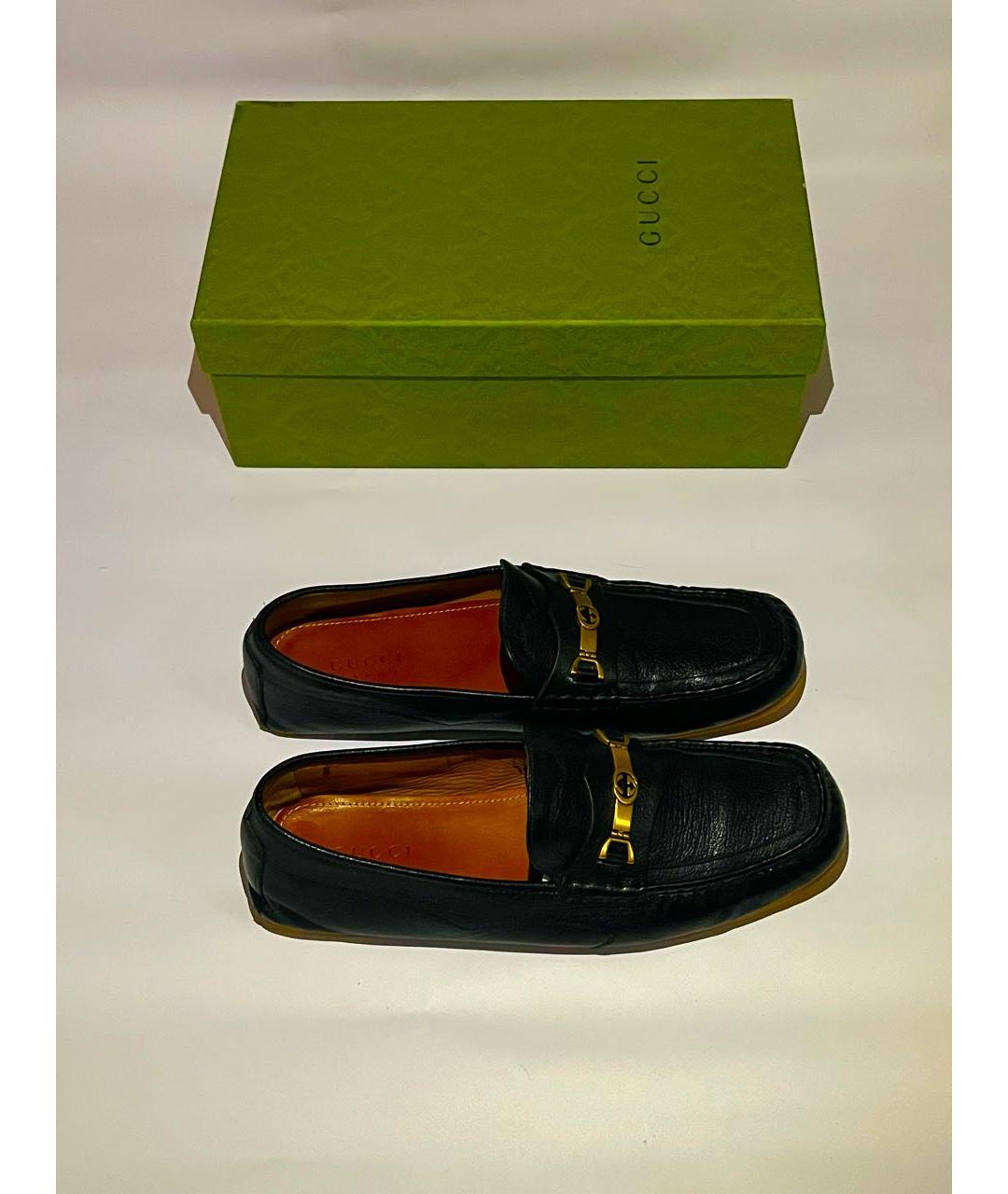 GUCCI Черные кожаные мокасины, фото 4