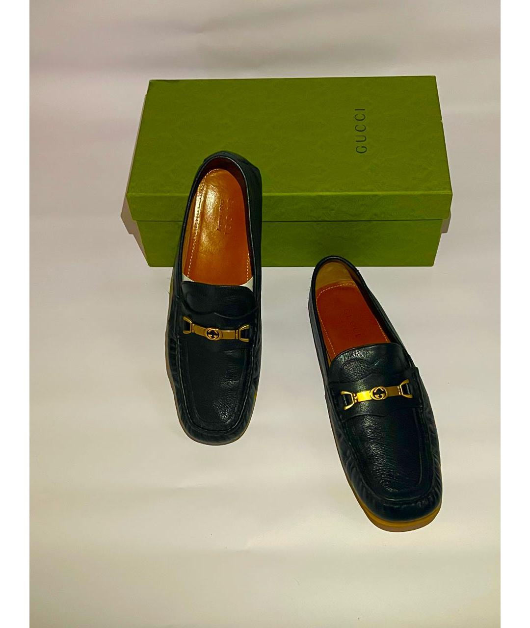 GUCCI Черные кожаные мокасины, фото 3
