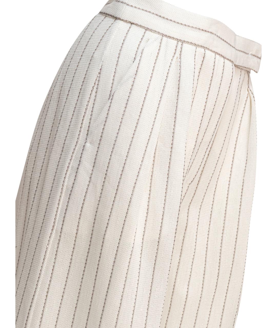 MAX MARA Белые хлопковые прямые брюки, фото 4