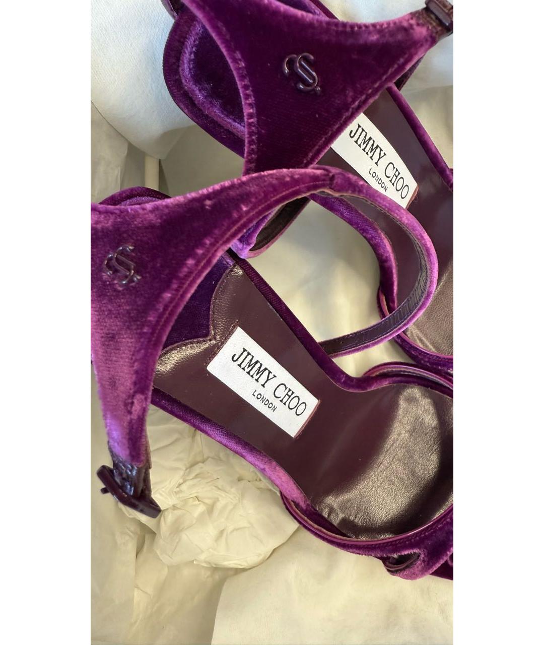 JIMMY CHOO Фиолетовые замшевые босоножки, фото 3