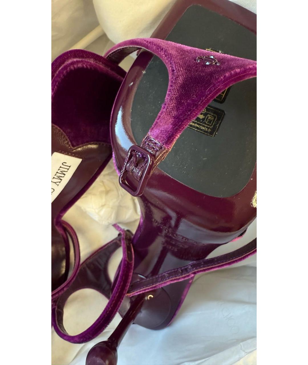 JIMMY CHOO Фиолетовые замшевые босоножки, фото 5
