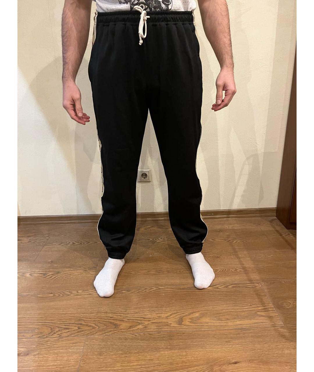 GUCCI Черные хлопковые повседневные брюки, фото 2