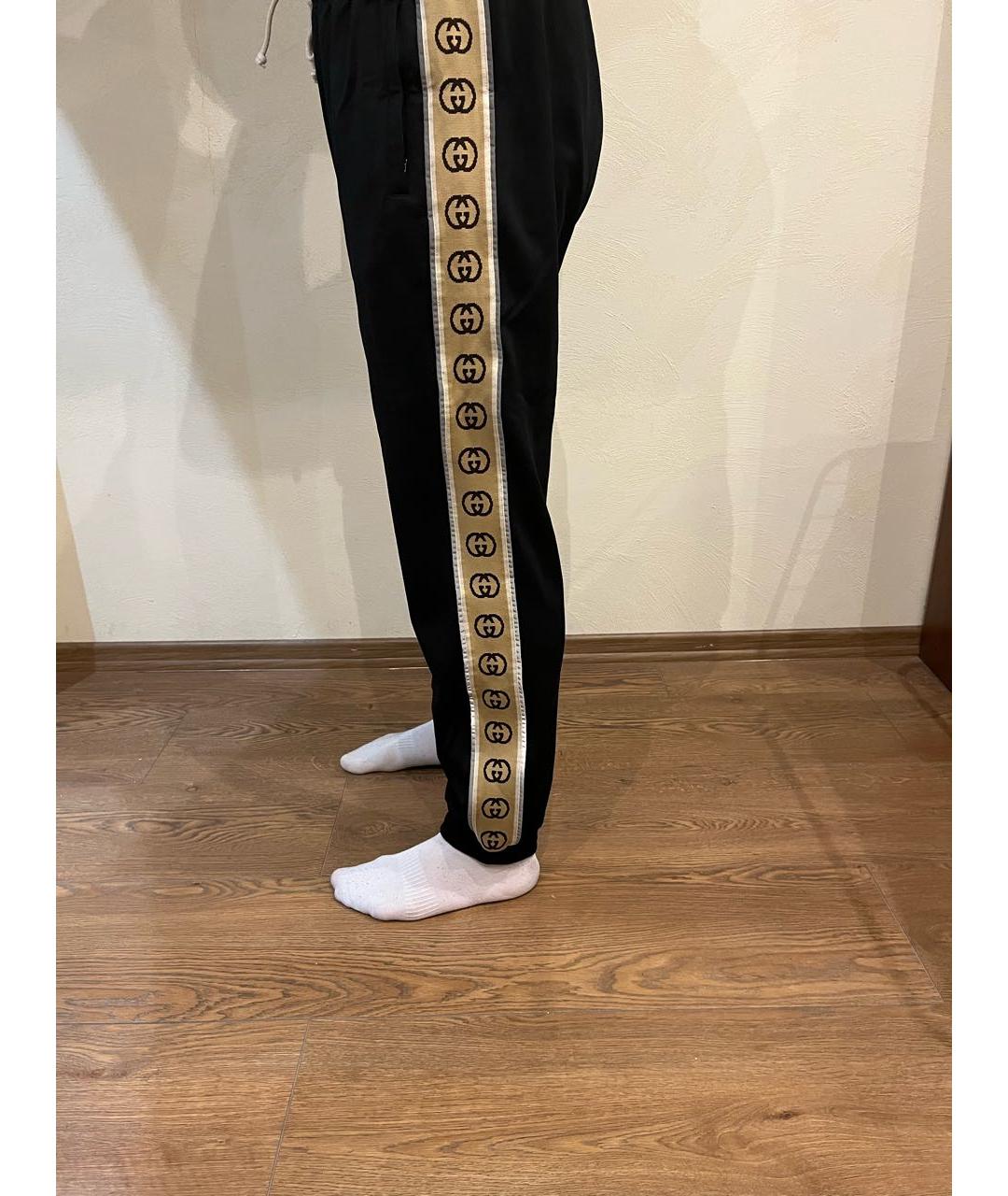 GUCCI Черные хлопковые повседневные брюки, фото 3