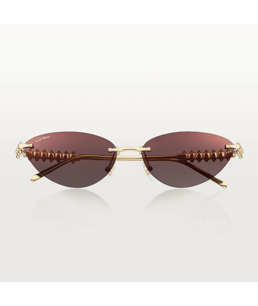 CARTIER Золотые металлические солнцезащитные очки, фото 2