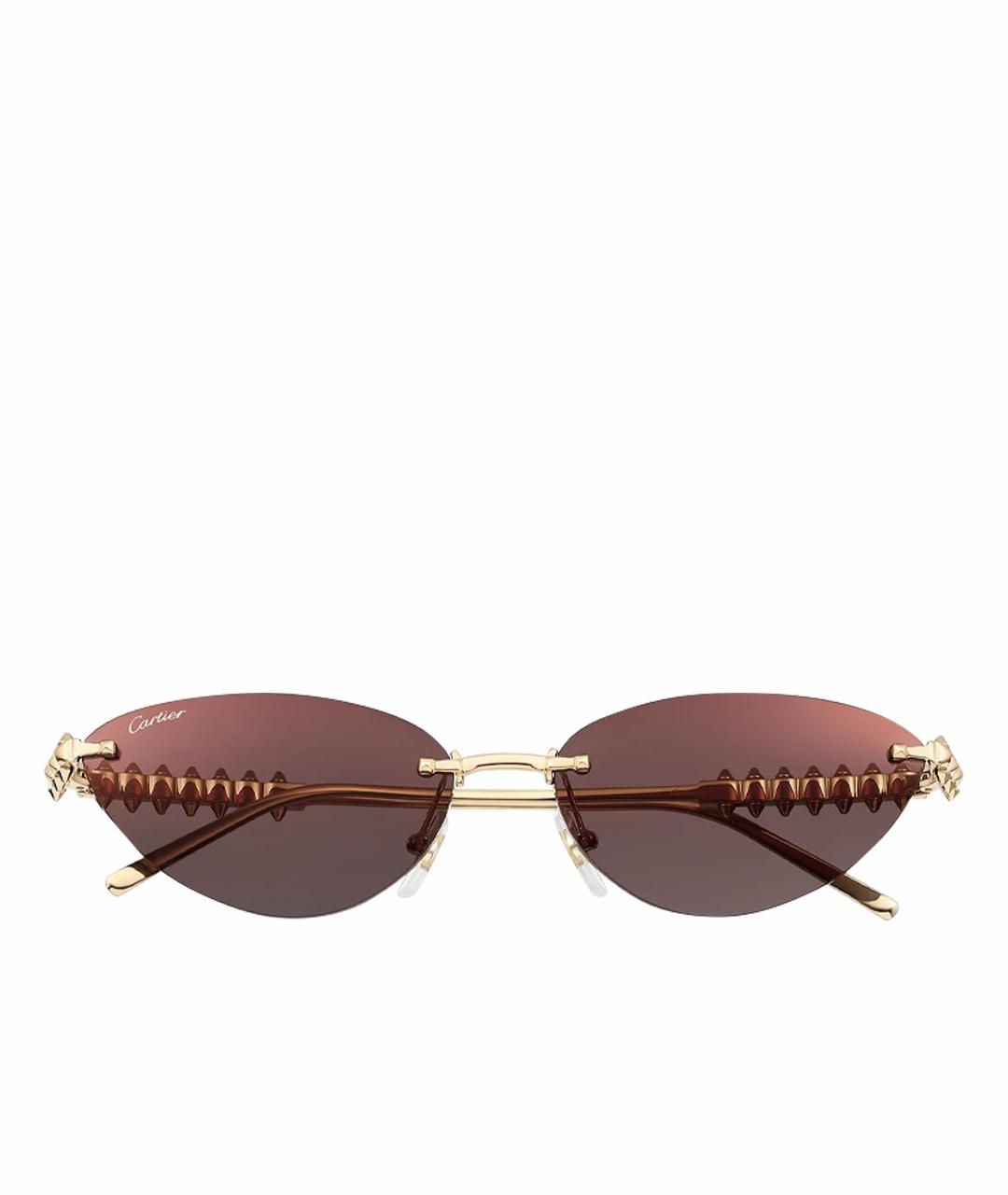 CARTIER Золотые металлические солнцезащитные очки, фото 1