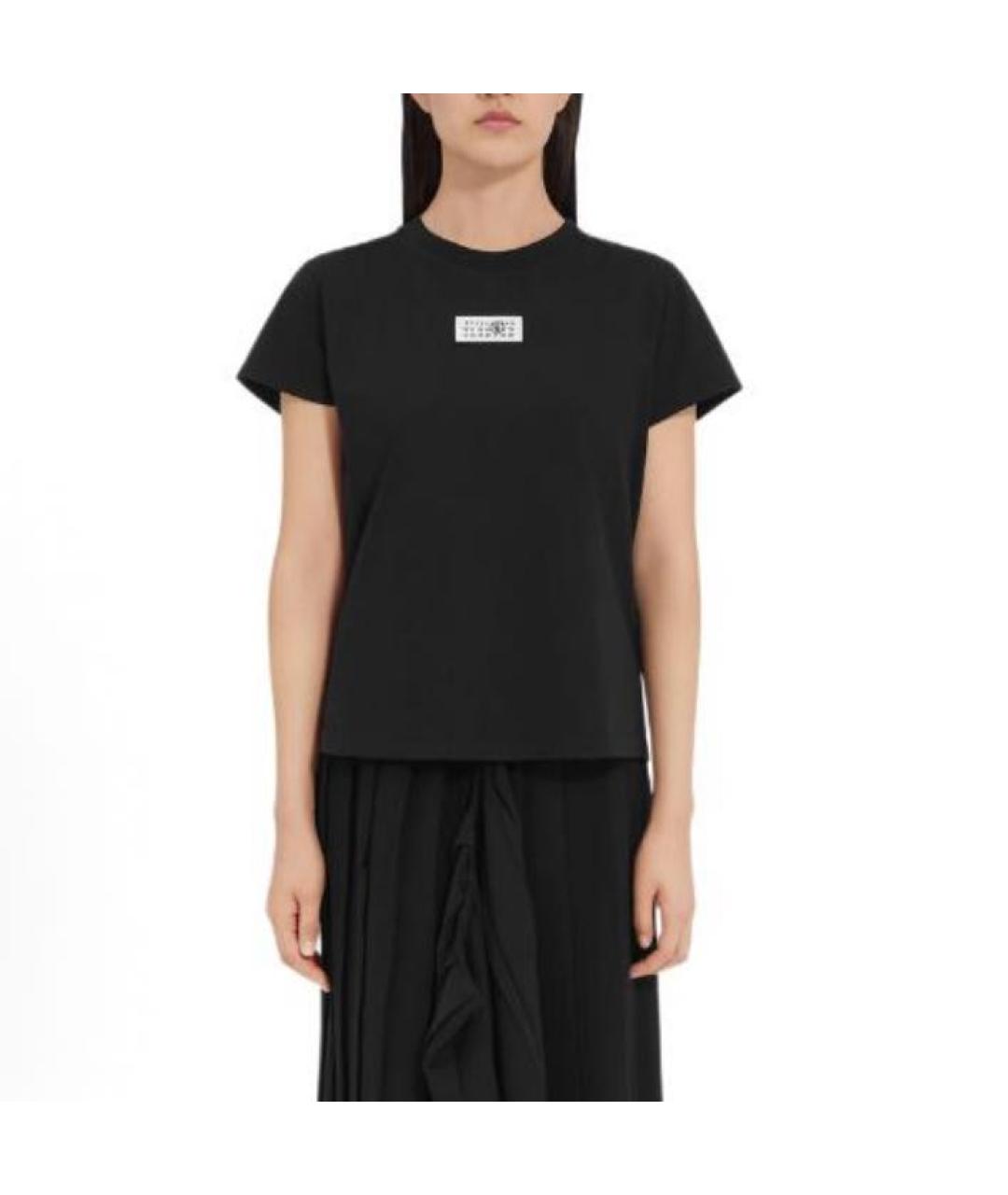 MM6 MAISON MARGIELA Черная хлопковая футболка, фото 3