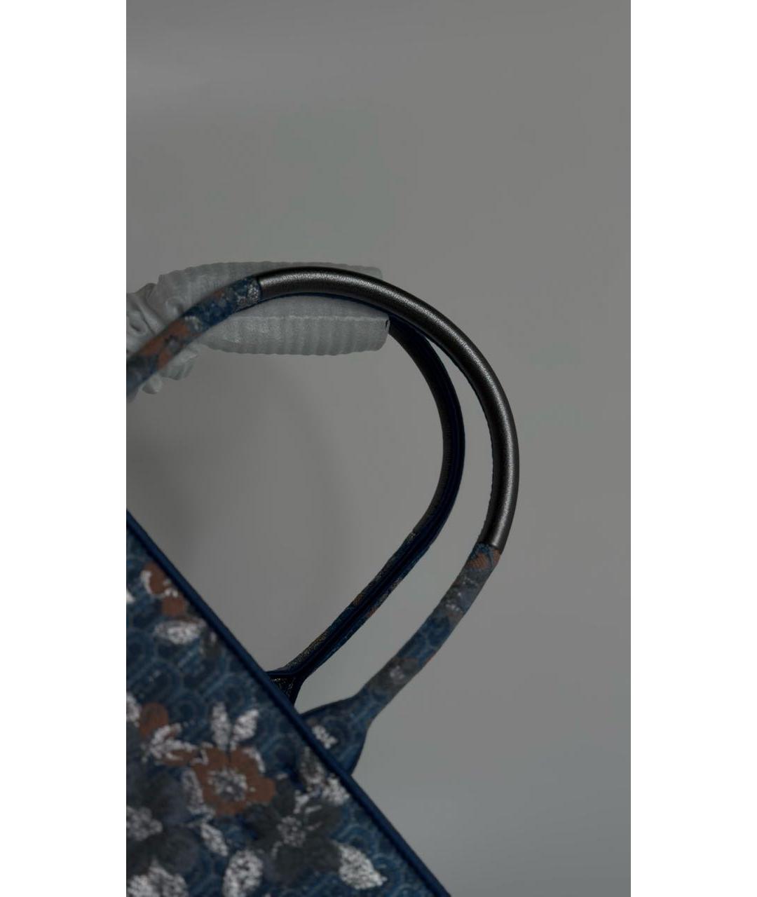 FURLA Синяя жаккардовая сумка тоут, фото 4