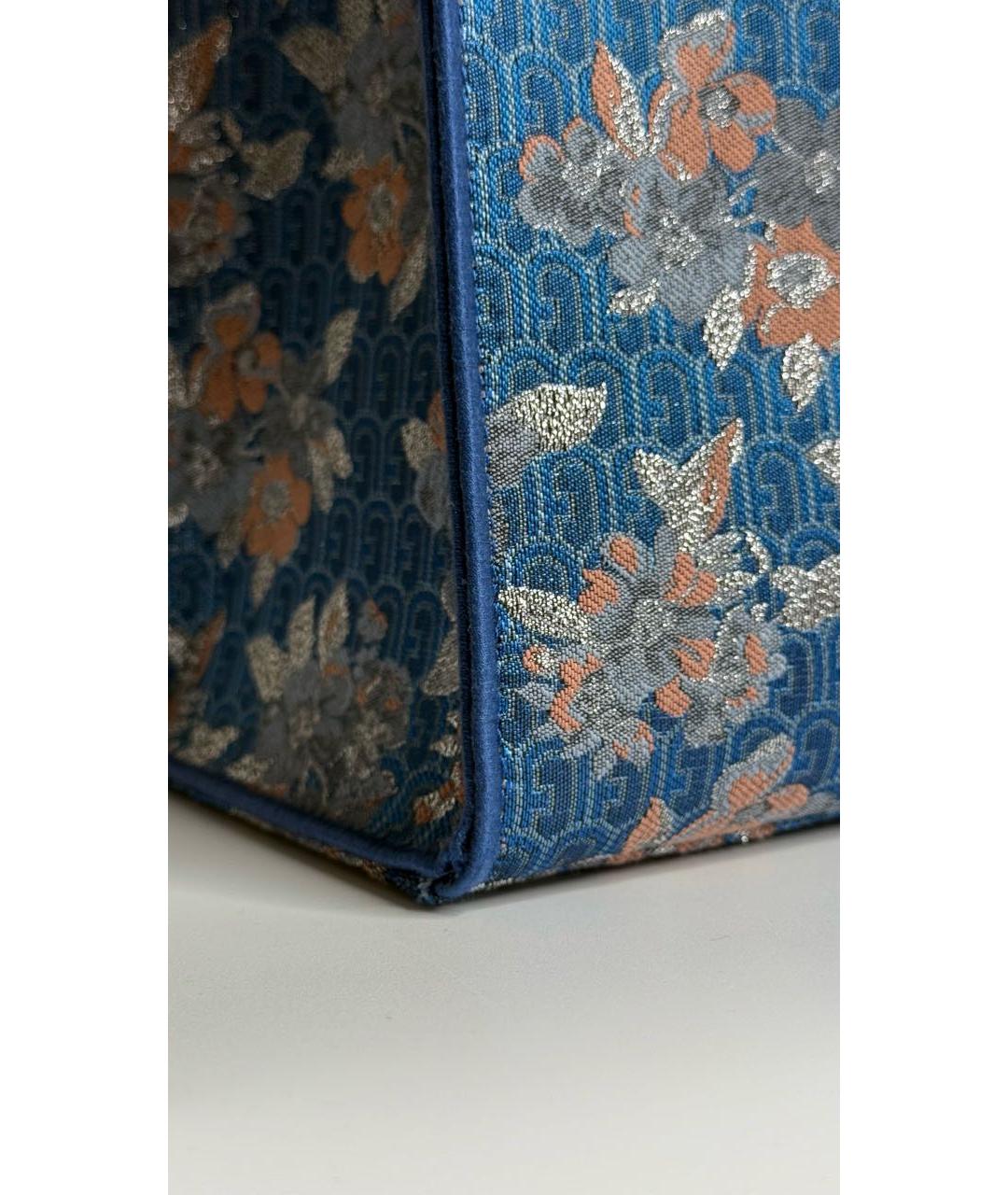 FURLA Синяя жаккардовая сумка тоут, фото 5