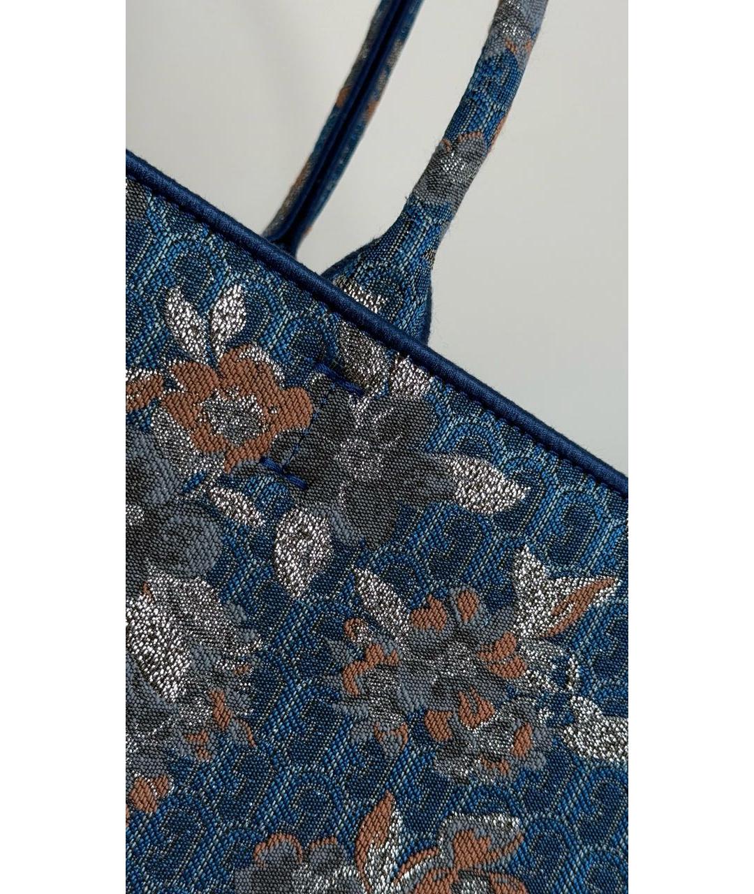 FURLA Синяя жаккардовая сумка тоут, фото 3