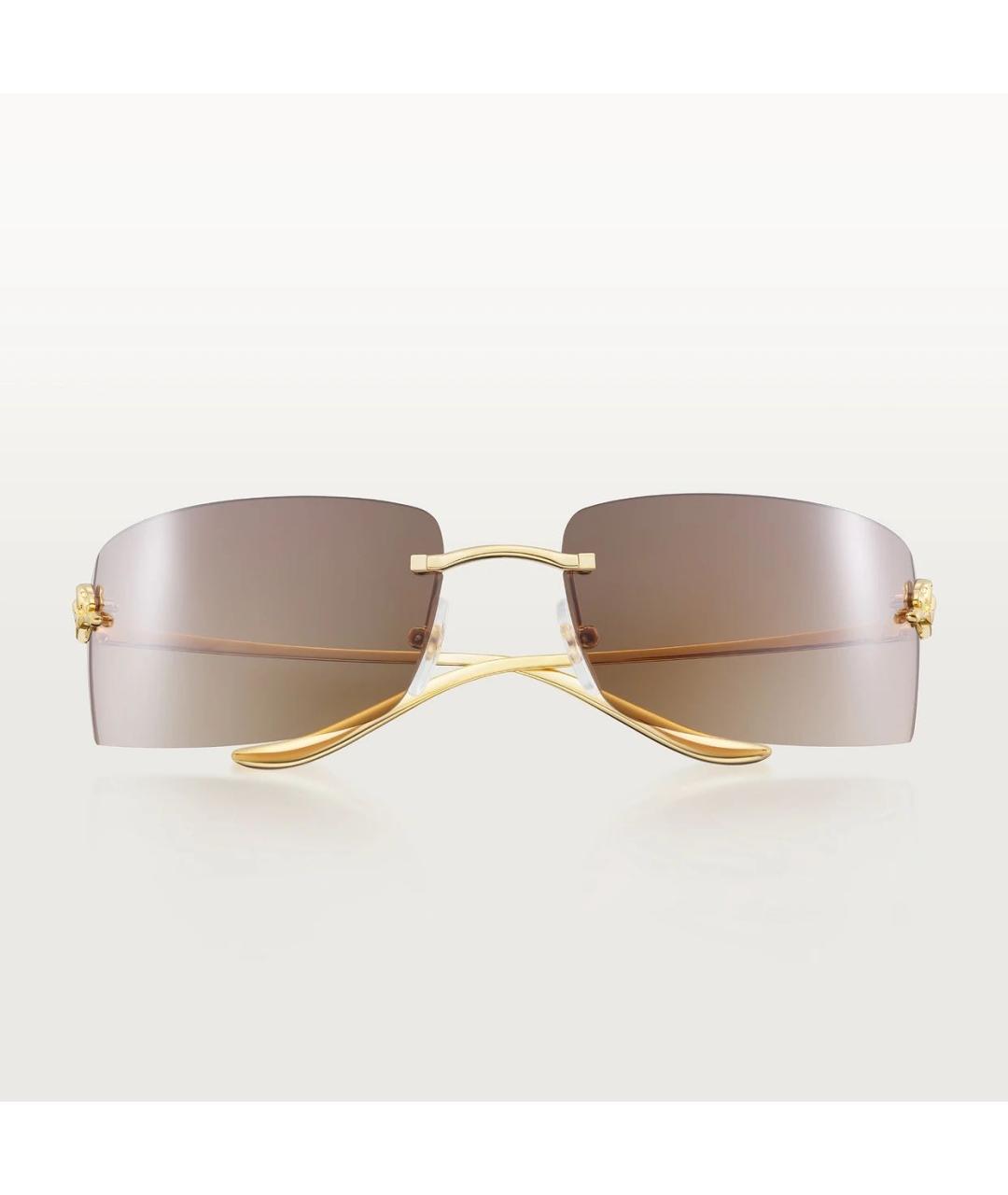 CARTIER Золотые металлические солнцезащитные очки, фото 2