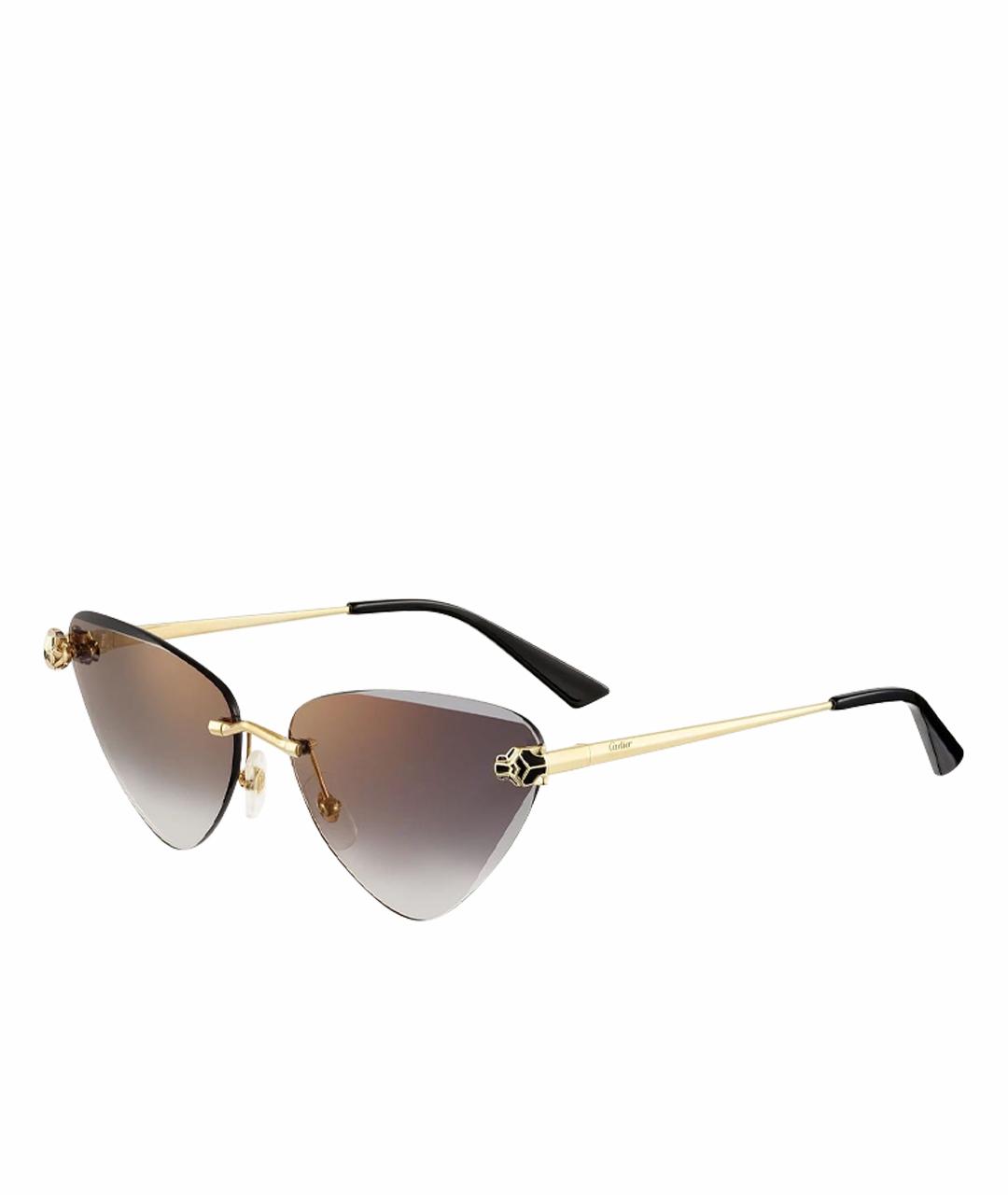 CARTIER Золотые металлические солнцезащитные очки, фото 1