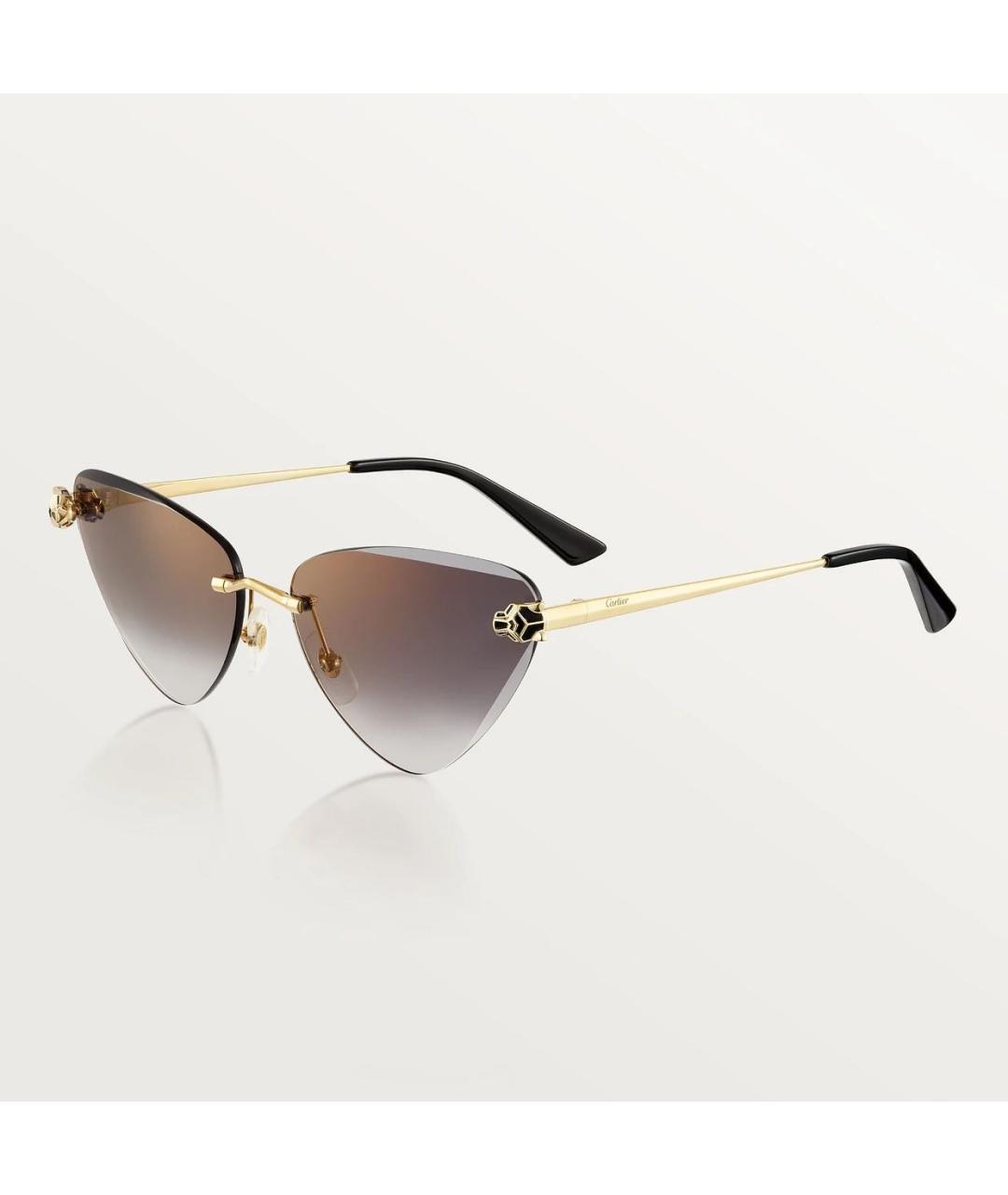 CARTIER Золотые металлические солнцезащитные очки, фото 5
