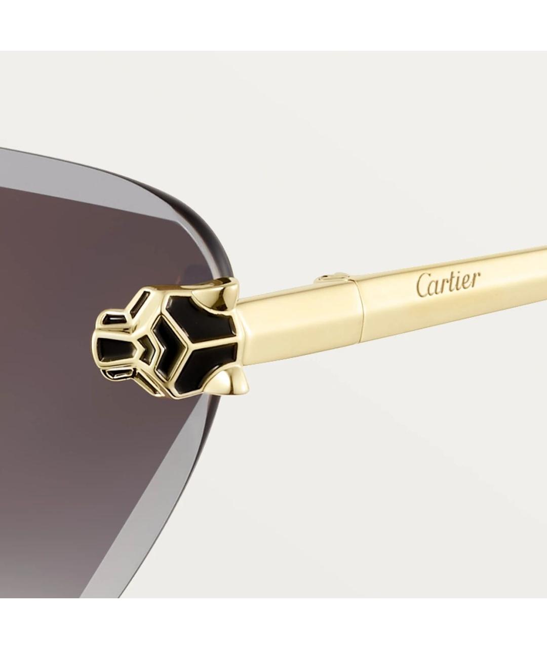 CARTIER Золотые металлические солнцезащитные очки, фото 3