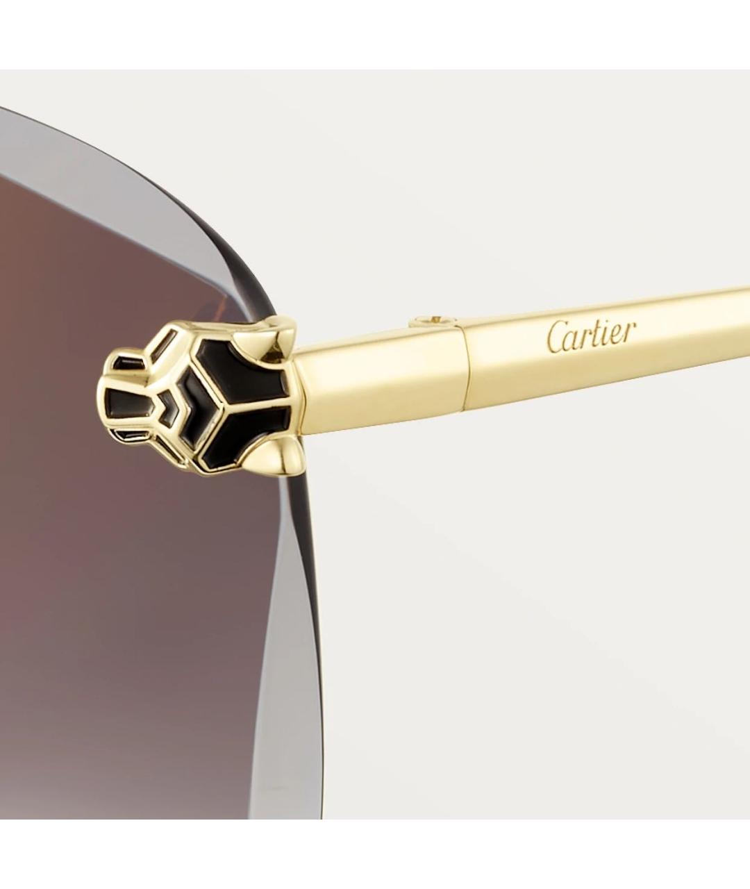 CARTIER Золотые металлические солнцезащитные очки, фото 3