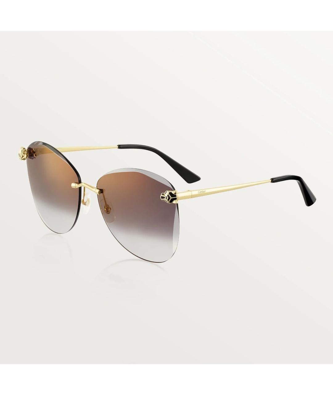 CARTIER Золотые металлические солнцезащитные очки, фото 5