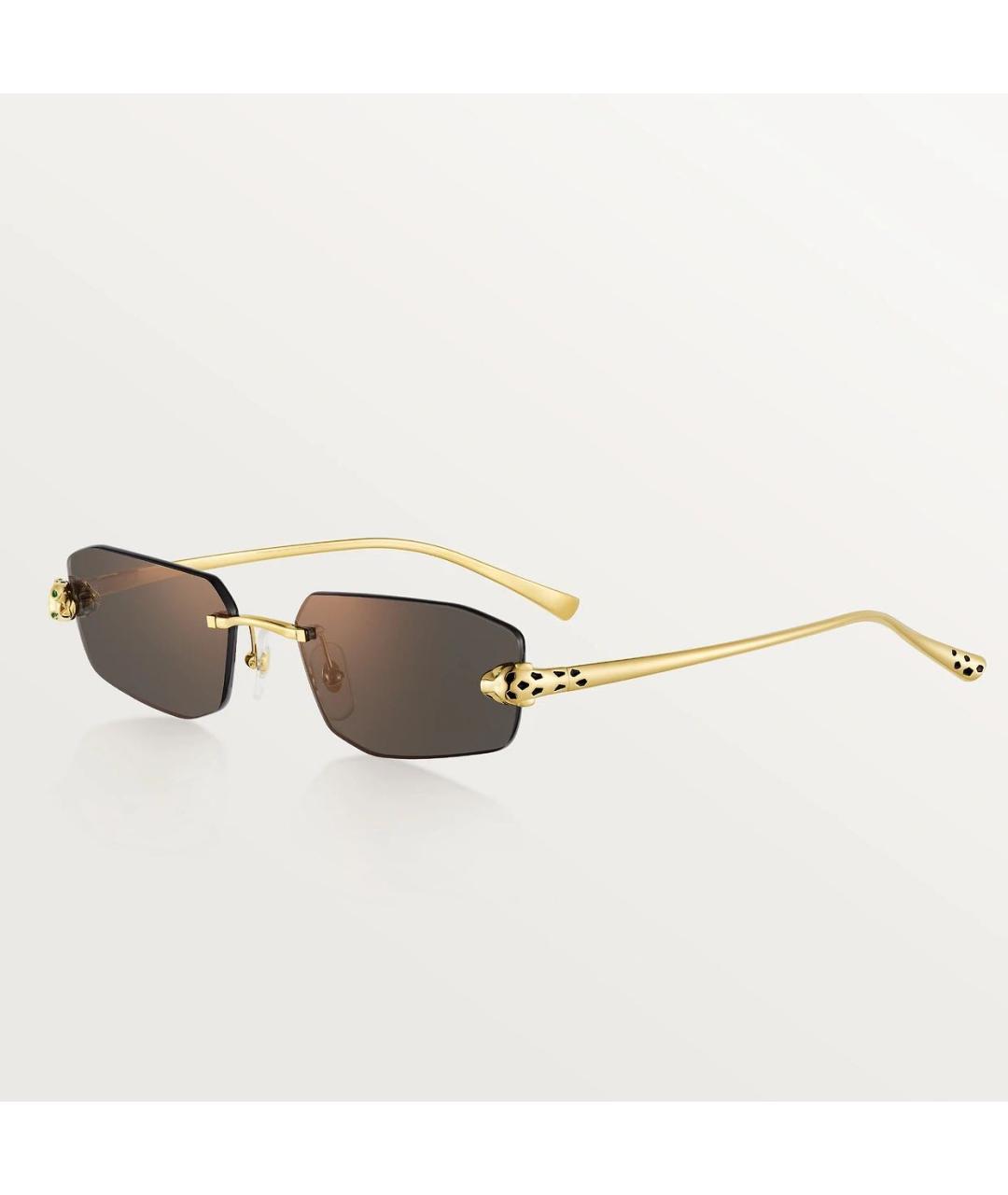 CARTIER Золотые металлические солнцезащитные очки, фото 5