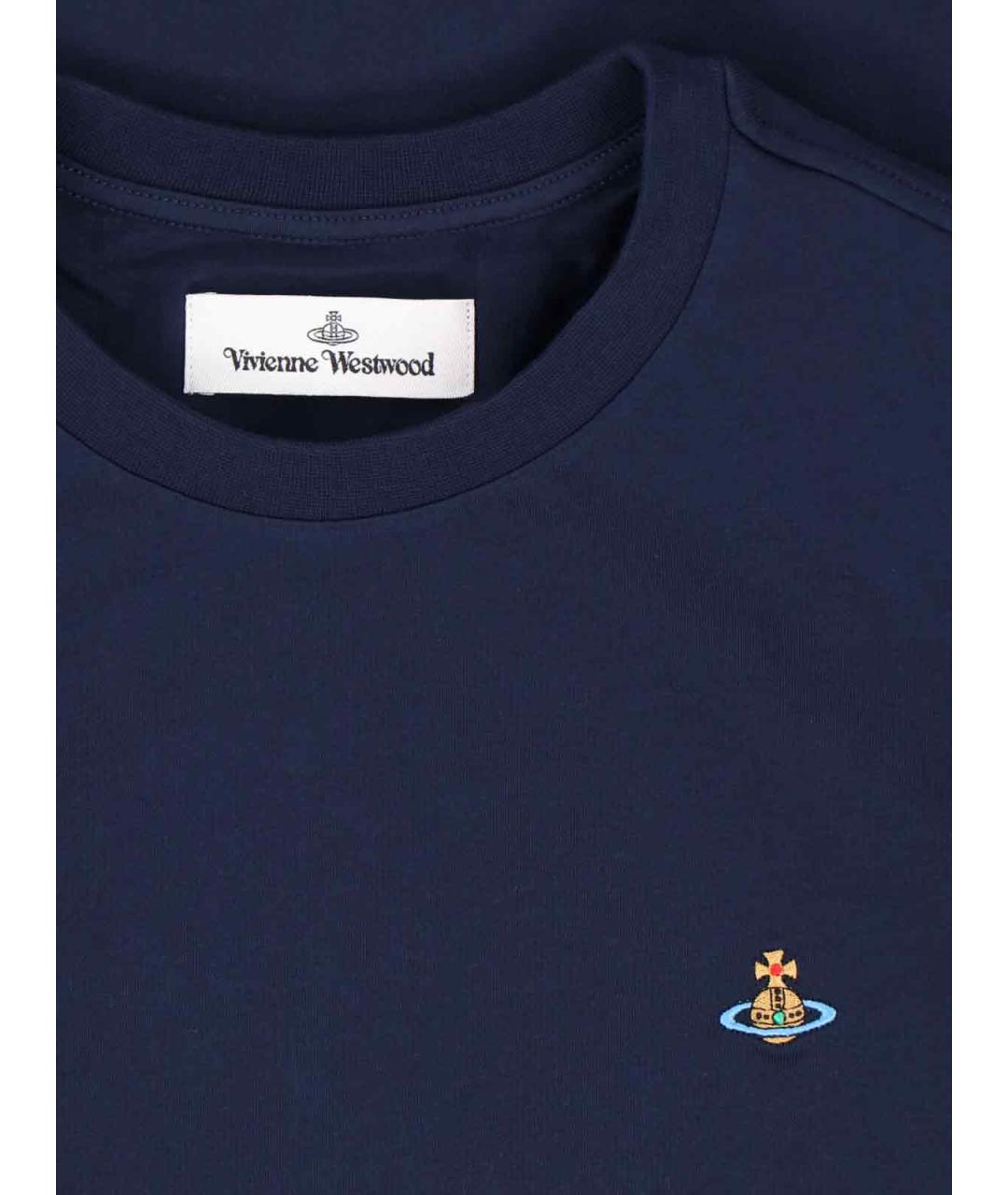 VIVIENNE WESTWOOD Синяя хлопковая футболка, фото 3