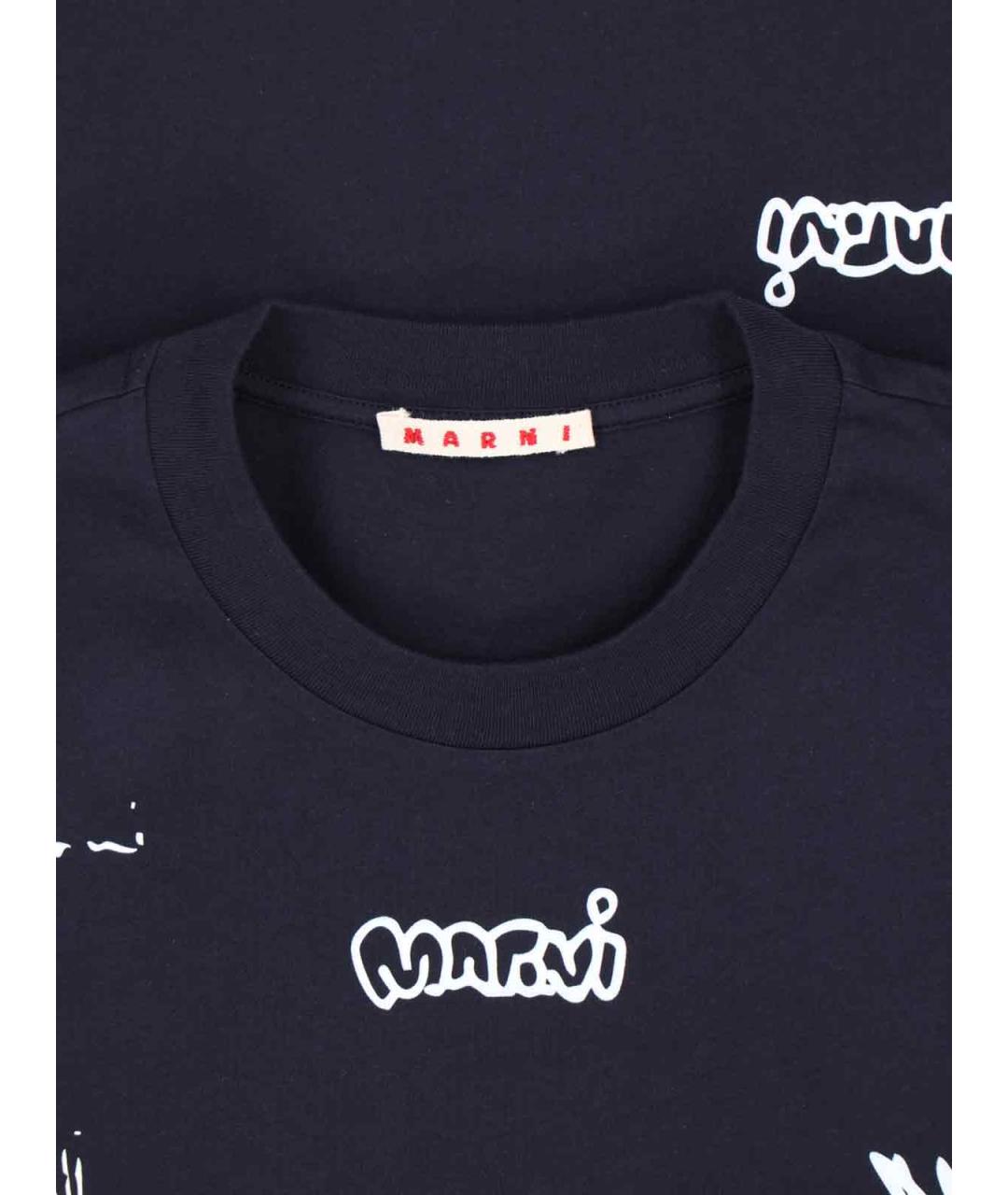 MARNI Синяя хлопковая футболка, фото 3