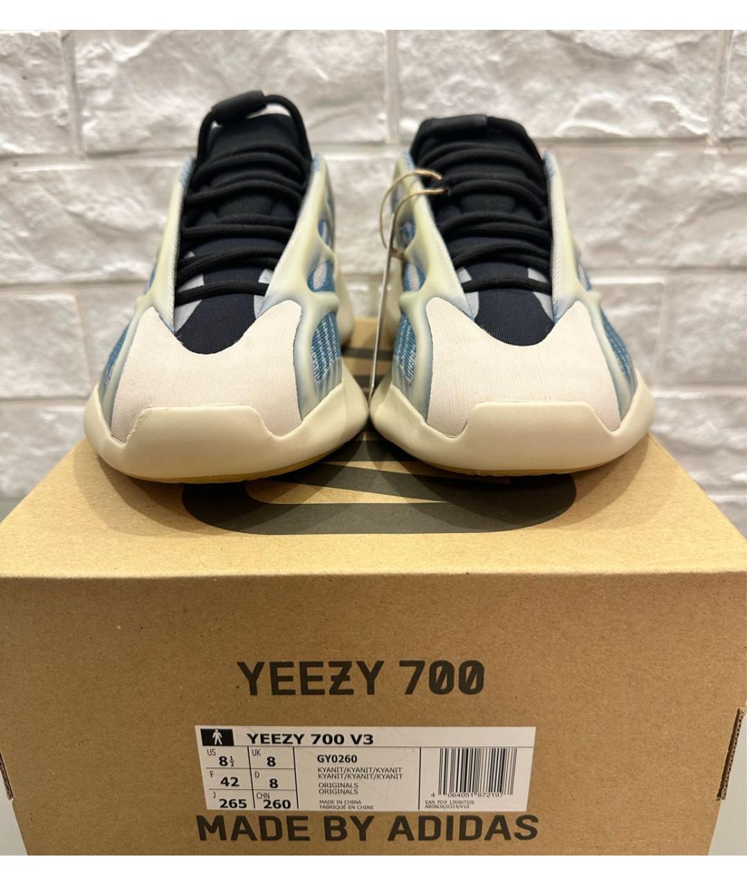ADIDAS YEEZY Голубые неопреновые низкие кроссовки / кеды, фото 2