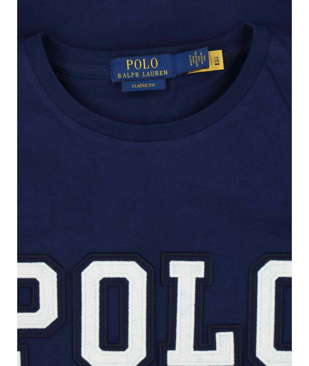 POLO RALPH LAUREN Синяя хлопковая футболка, фото 3