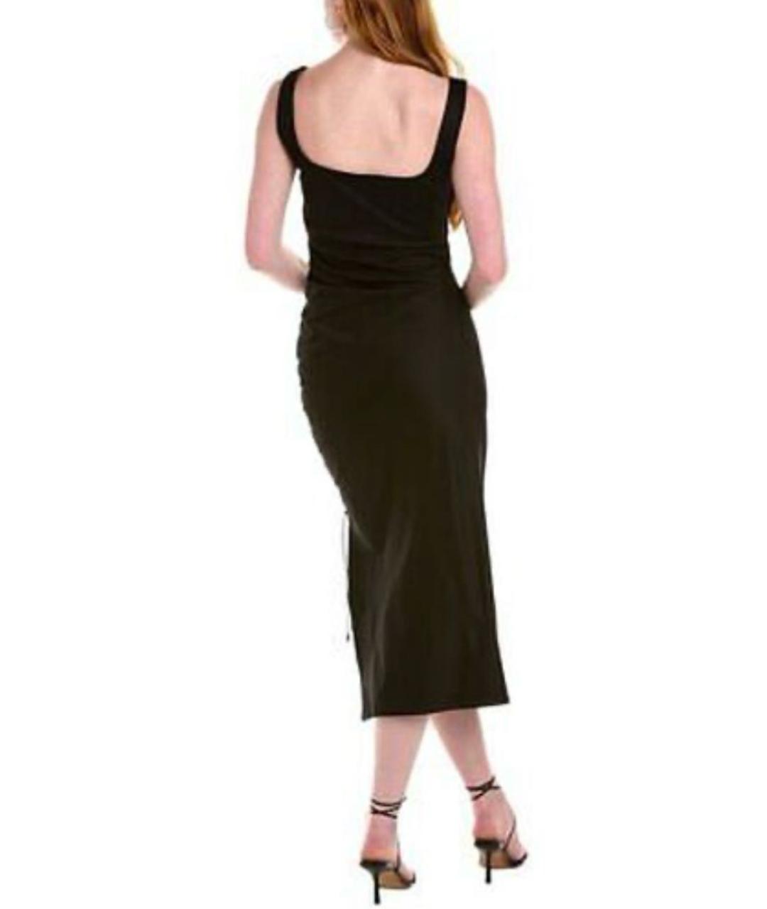 SPORTMAX Черное хлопко-эластановое повседневное платье, фото 2