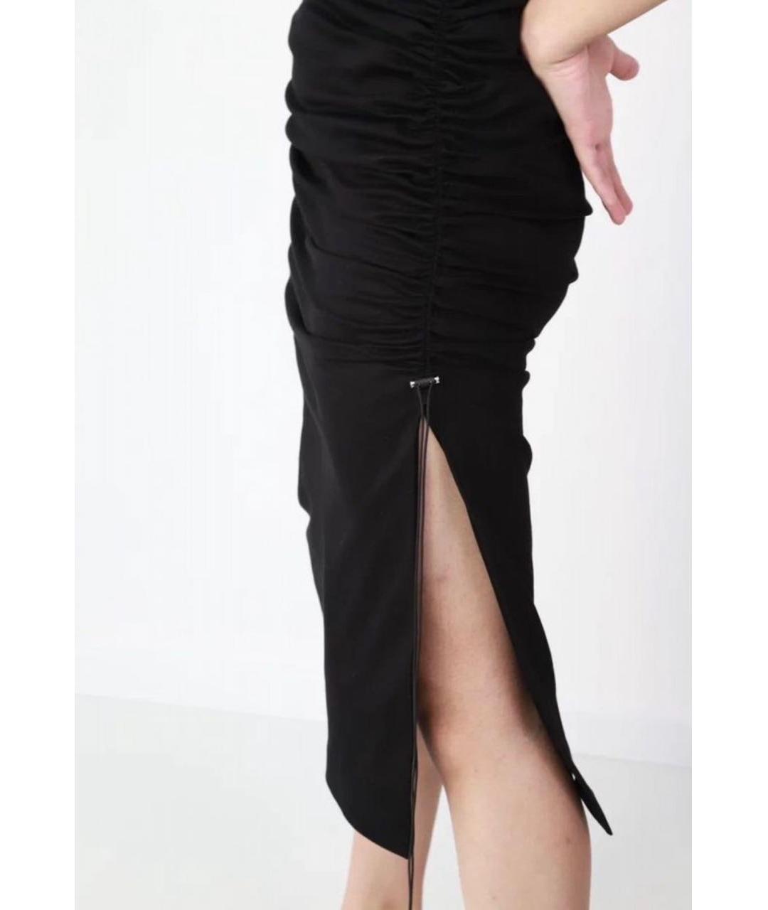 SPORTMAX Черное хлопко-эластановое повседневное платье, фото 6