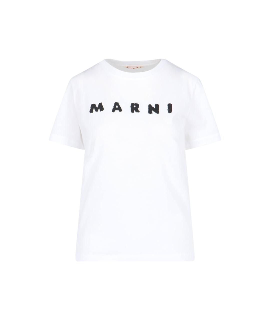 MARNI Белая хлопковая футболка, фото 1