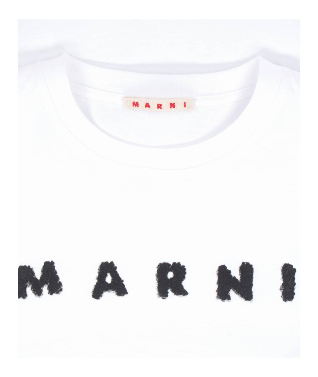 MARNI Белая хлопковая футболка, фото 3