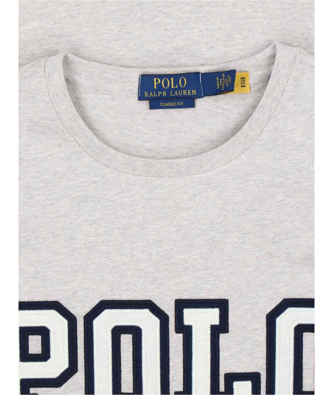 POLO RALPH LAUREN Серая хлопковая футболка, фото 3