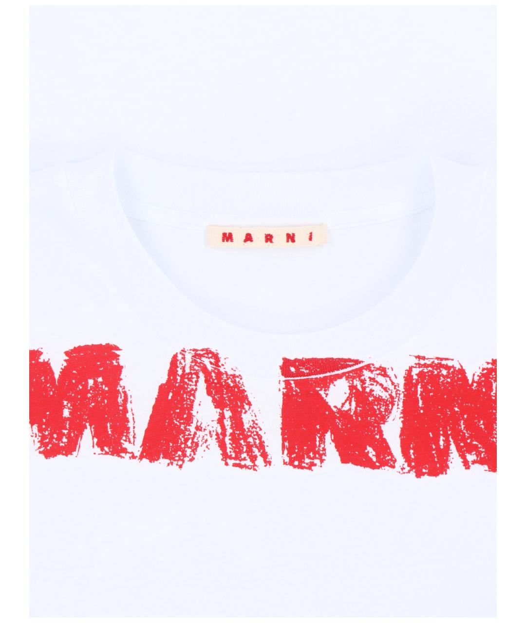 MARNI Белая хлопковая футболка, фото 3