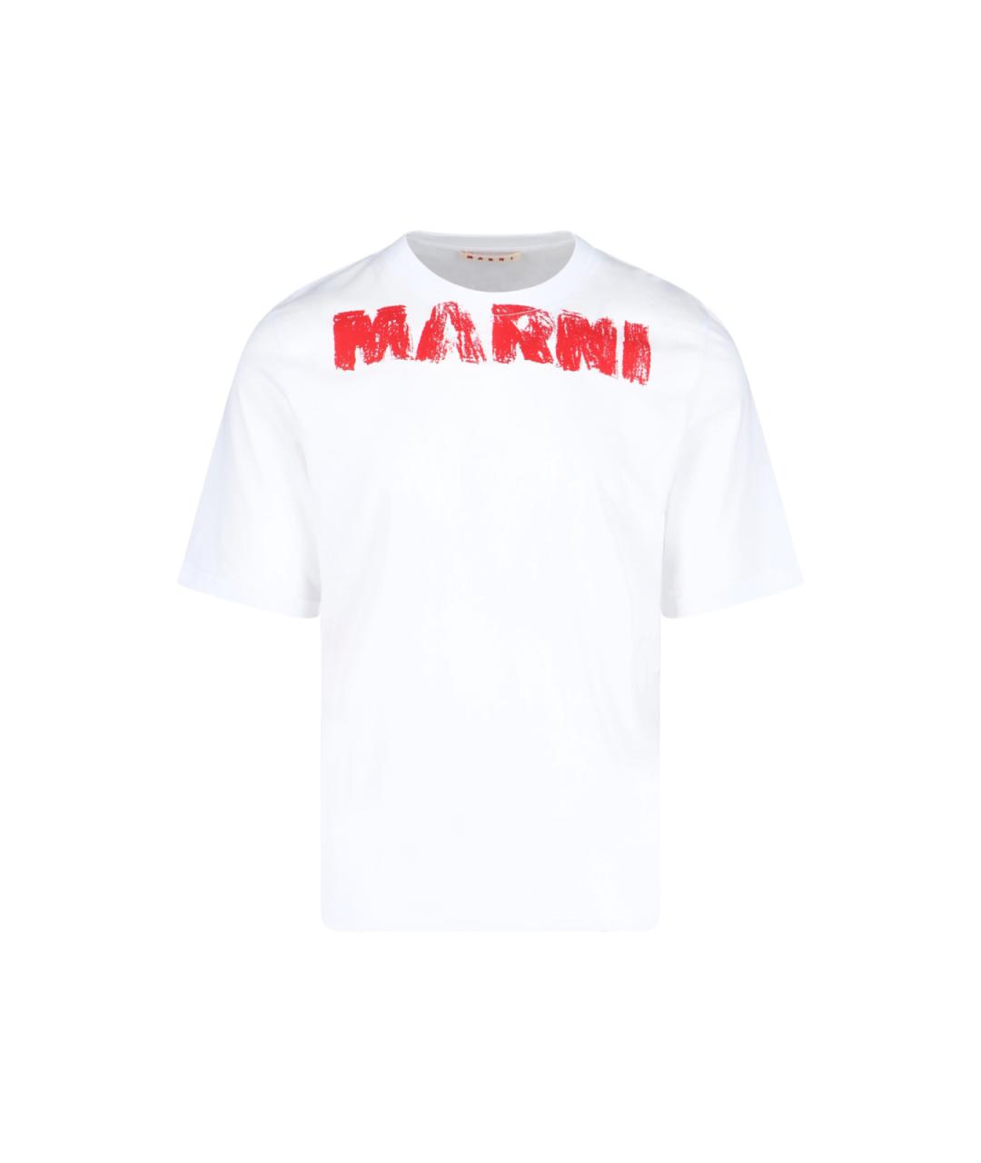 MARNI Белая хлопковая футболка, фото 1