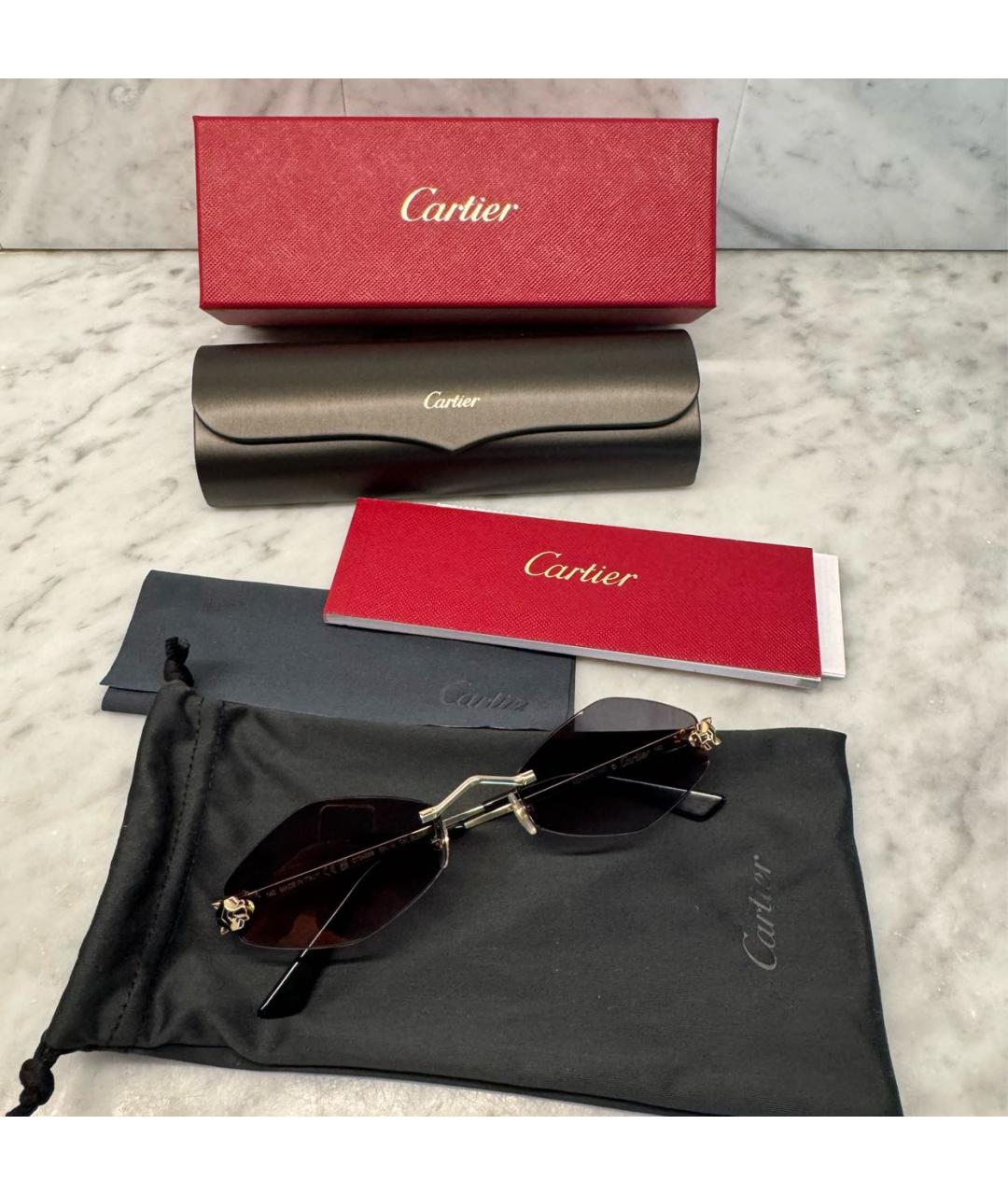 CARTIER Черные солнцезащитные очки, фото 3