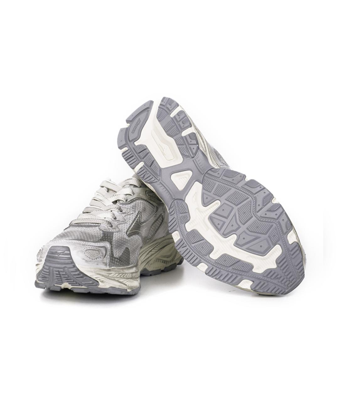 MIZUNO Серебряные текстильные кроссовки, фото 5