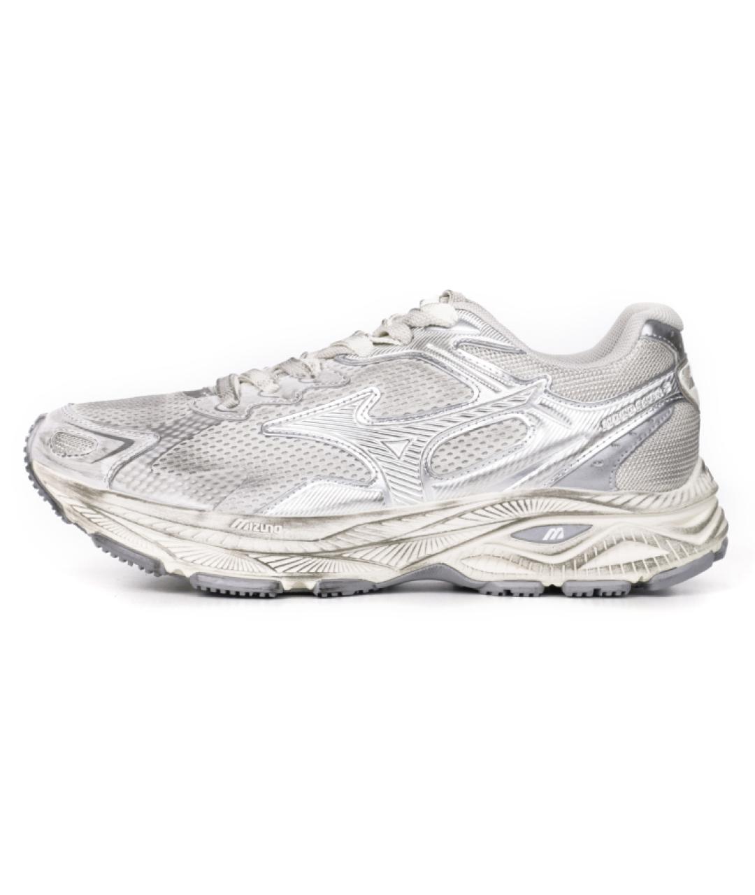 MIZUNO Серебряные текстильные кроссовки, фото 6