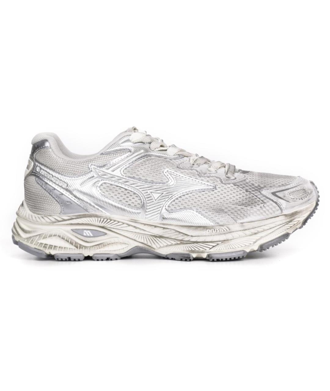 MIZUNO Серебряные текстильные кроссовки, фото 1