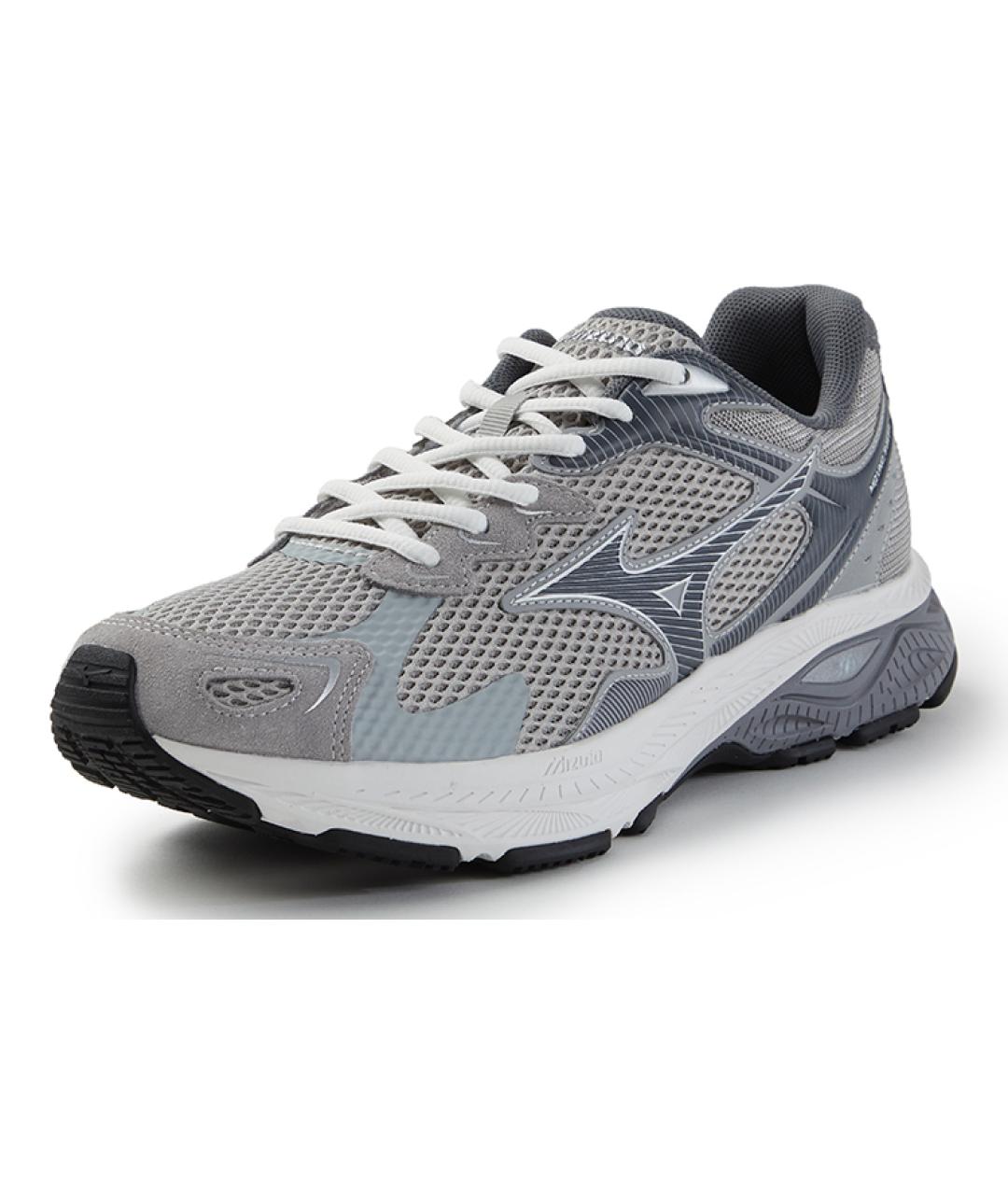 MIZUNO Серебряные кожаные кроссовки, фото 3