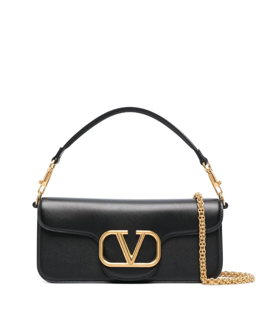 VALENTINO Черная кожаная сумка через плечо, фото 1