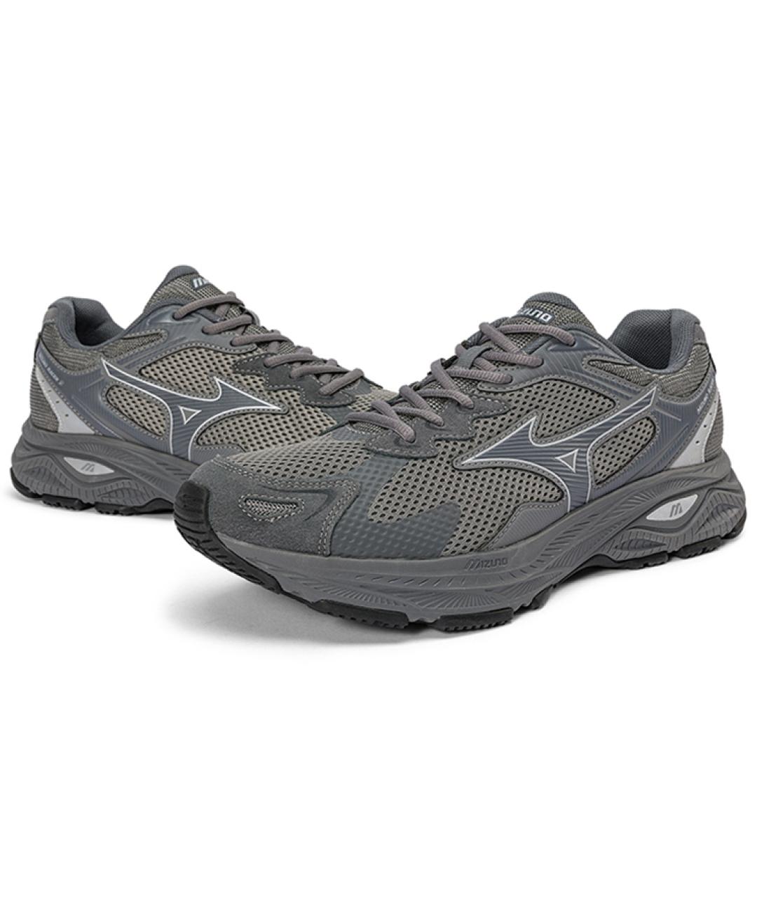 MIZUNO Серые кожаные кроссовки, фото 4