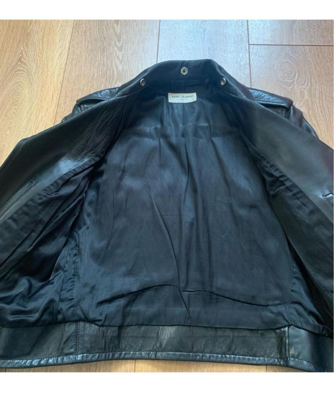 SAINT LAURENT Черная кожаная куртка, фото 4