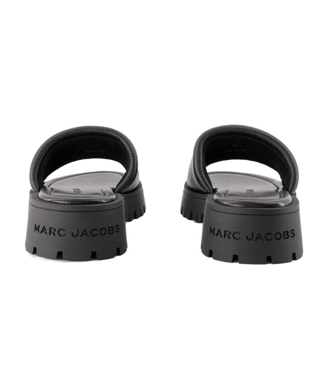 MARC JACOBS Черные кожаные шлепанцы, фото 3