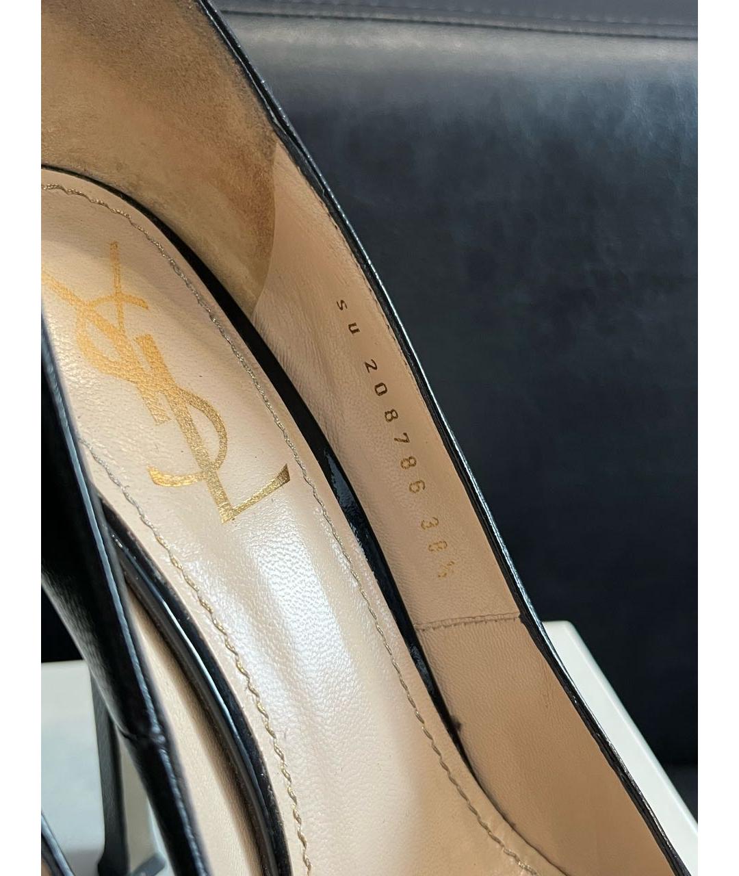 SAINT LAURENT Черные кожаные туфли, фото 6