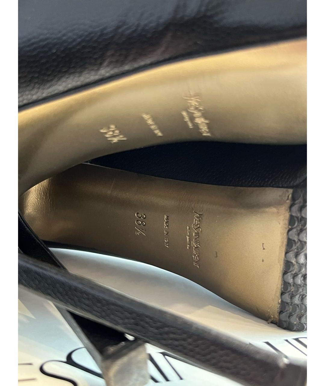 SAINT LAURENT Черные кожаные туфли, фото 8