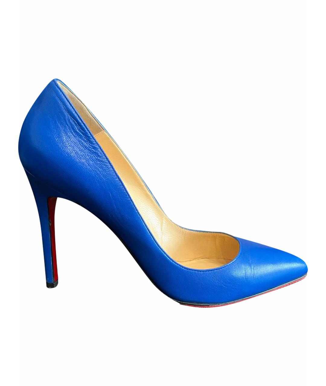 CHRISTIAN LOUBOUTIN Синие кожаные туфли, фото 1
