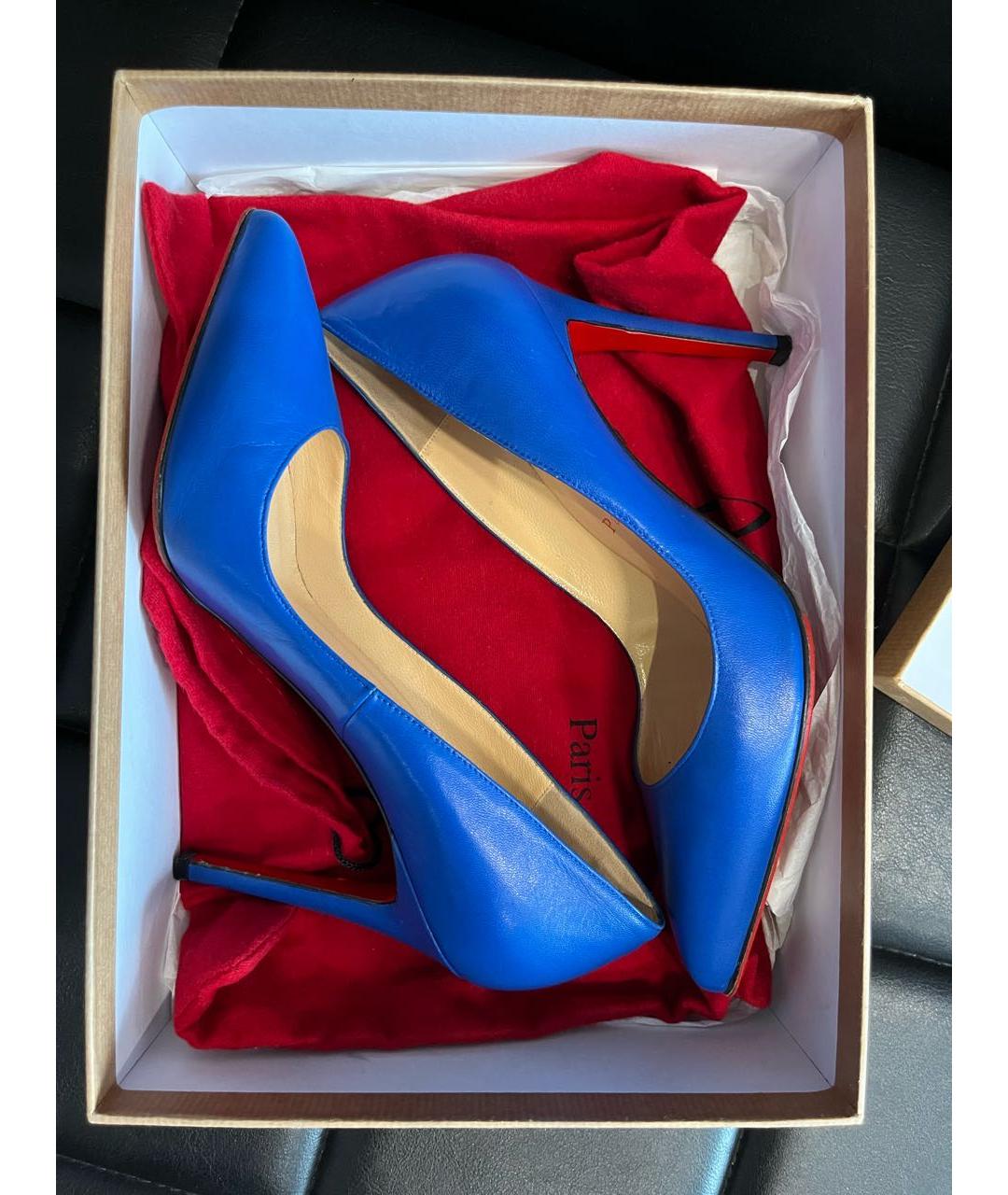 CHRISTIAN LOUBOUTIN Синие кожаные туфли, фото 7