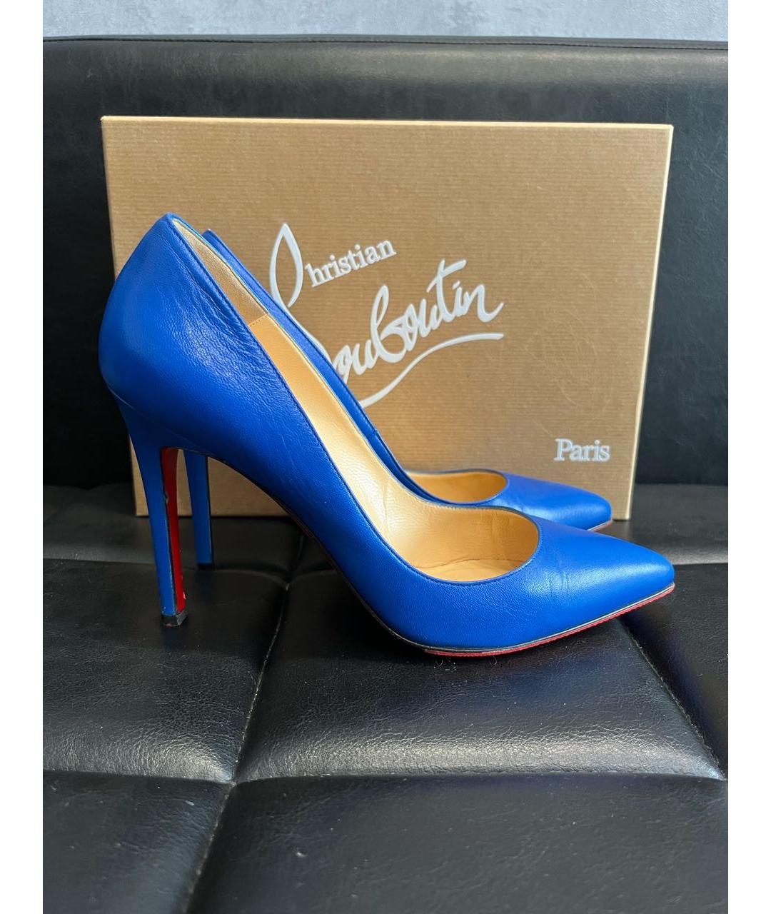CHRISTIAN LOUBOUTIN Синие кожаные туфли, фото 8