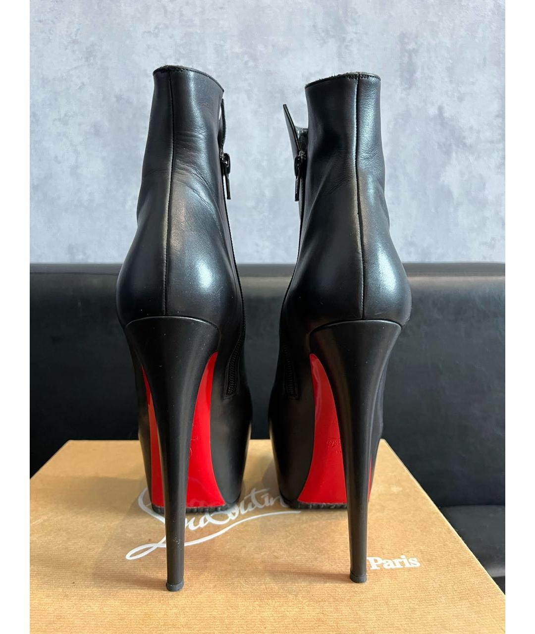 CHRISTIAN LOUBOUTIN Черные кожаные ботильоны, фото 5