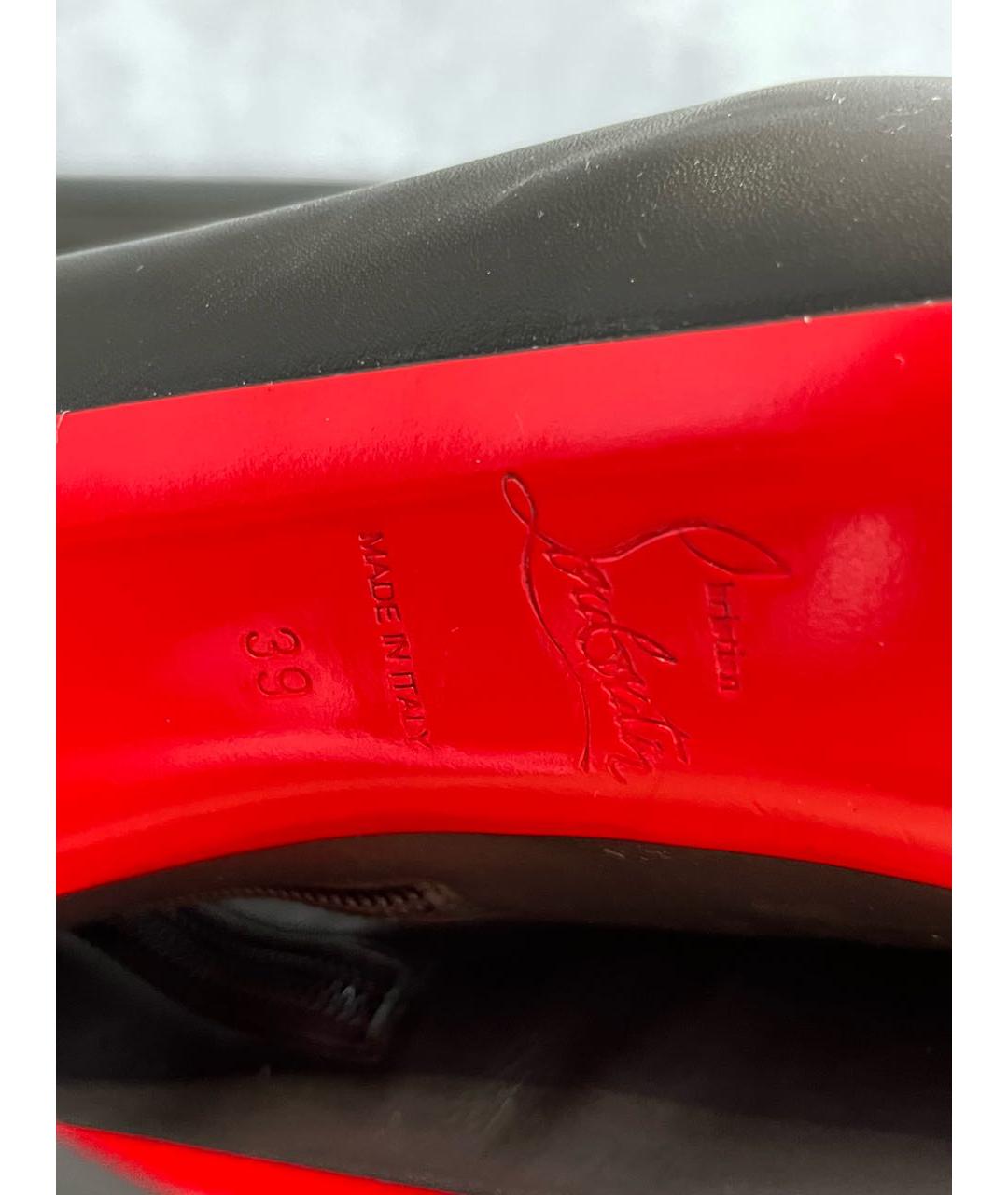 CHRISTIAN LOUBOUTIN Черные кожаные ботильоны, фото 8