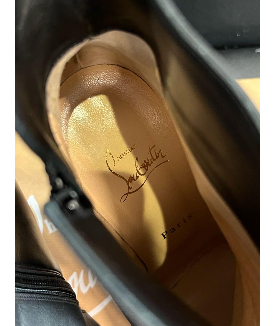CHRISTIAN LOUBOUTIN Черные кожаные ботильоны, фото 7